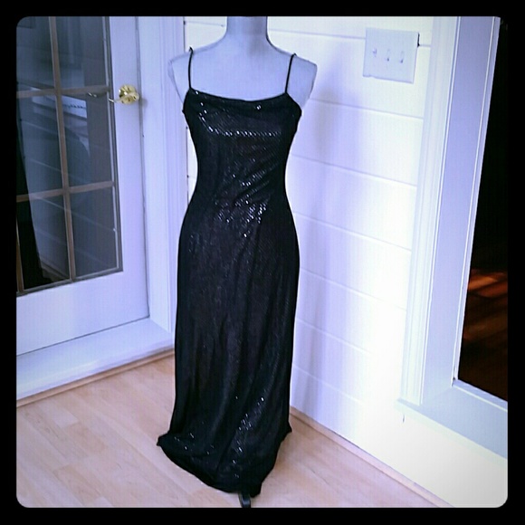 Beautiful Sequined dress with sheer black overlay