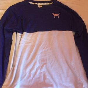VS Pink purple & white crewneck