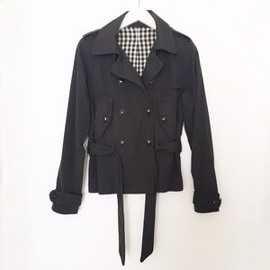 Topshop Charcoal Cotton Short Trench Coat