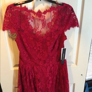 Cynthia Steffe red lace dress