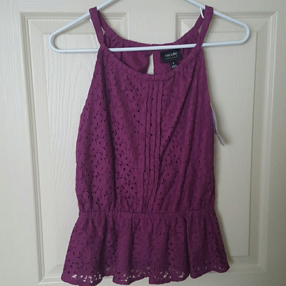 Purple Clover Peplum Top