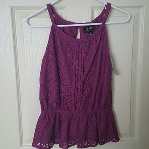Purple Clover Peplum Top
