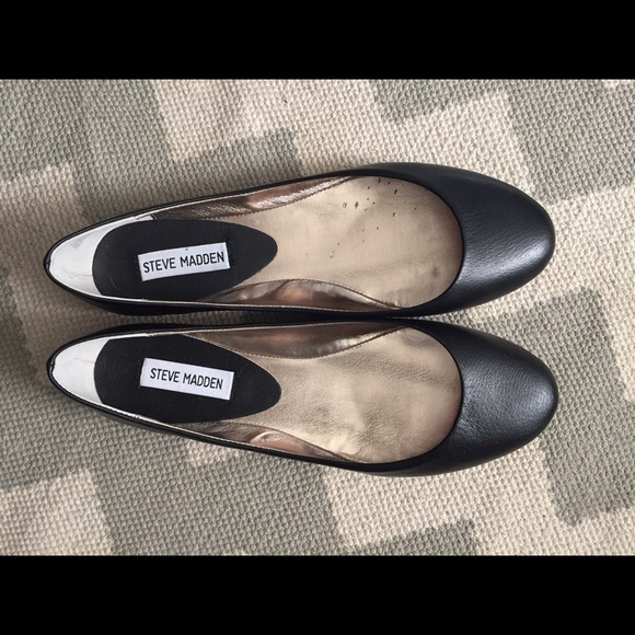 Steve Madden Heaven black leather flats