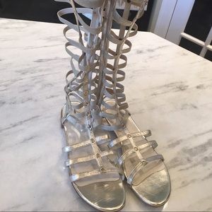 SW gold gladiator sandals