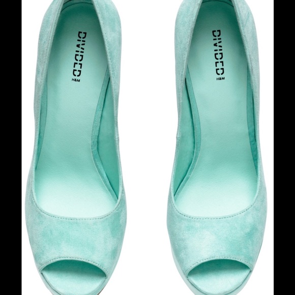H&M Mint Green Platform Peeptoe Heels Sz 6.5 NWT! - Picture 3 of 3