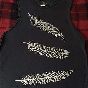 authentic dropdead feather tank top size l