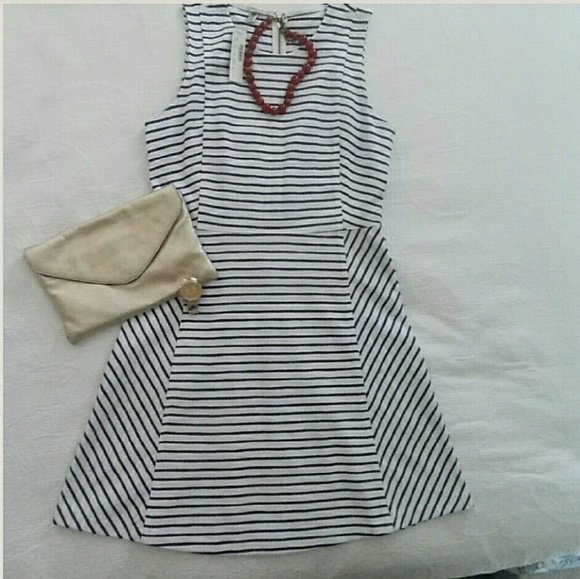 NWT J. Crew stripe ponte dress