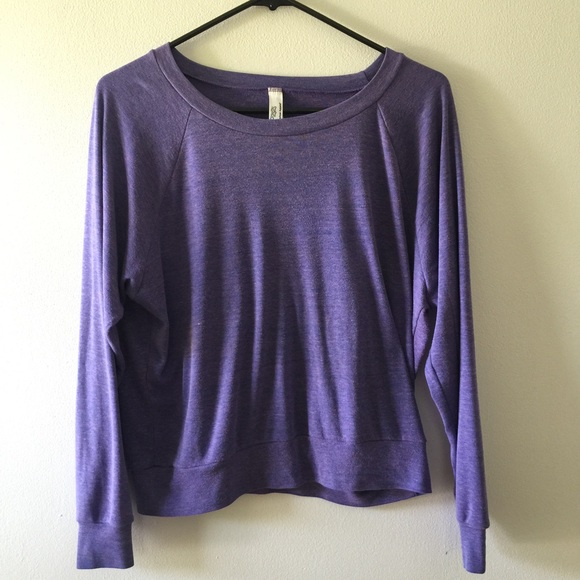 Purple thin long sleeve shirt.