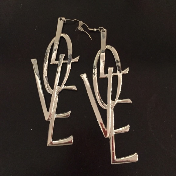 Large love earrings