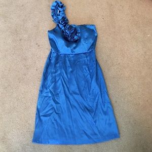 Blue one shoulder dress