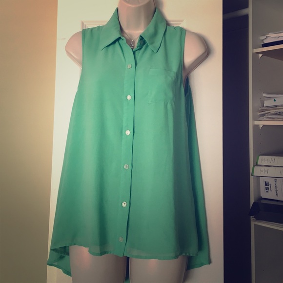 Mint green sleeveless top