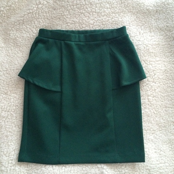 Green Peplum Skirt