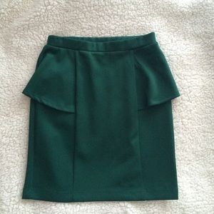 Green Peplum Skirt