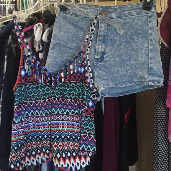 Shorts and adjustable crop top