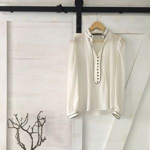 Zara XS Tuxedo Blouse