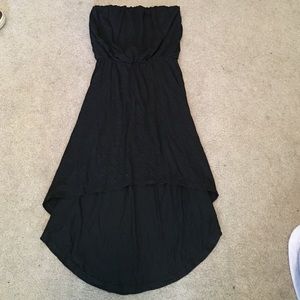 High-low black express strapless dress