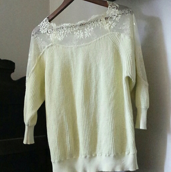 Snidel - Light Green Lace Boat Neck Sweater