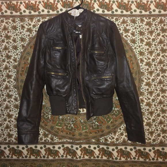 Brown leather jacket