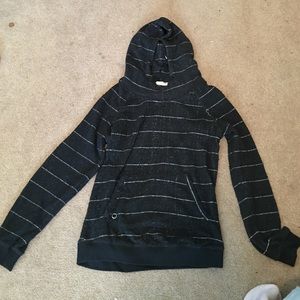 Black and white striped roxy girls hoodie