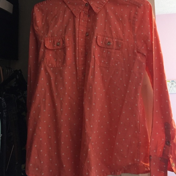 Peach button down shirt