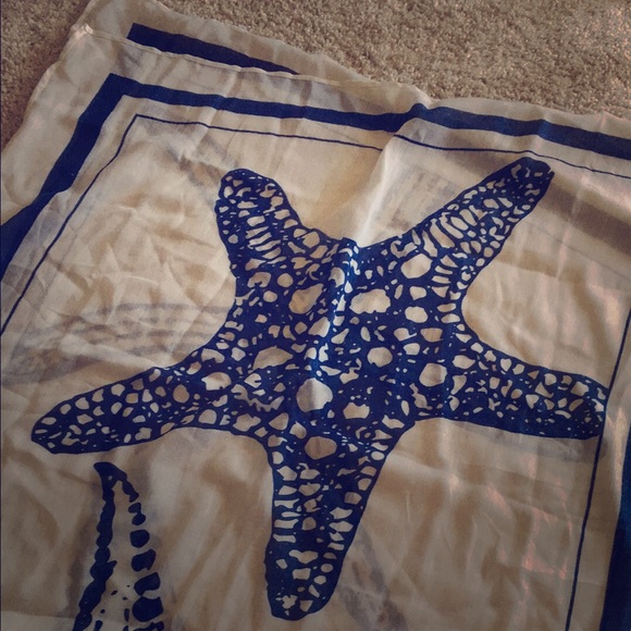 Set of two coastal print scarves