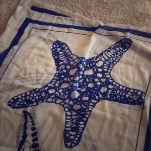 Set of two coastal print scarves