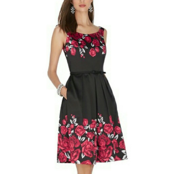 WHBM Rose black and red dress. - Picture 3 of 3