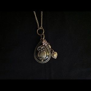 Long Owl Pendant Necklace