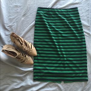 Striped Pencil Skirt