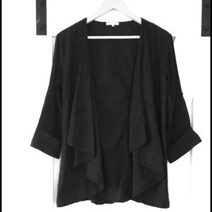 James Perse Drape Front Black 100% Cotton Jacket