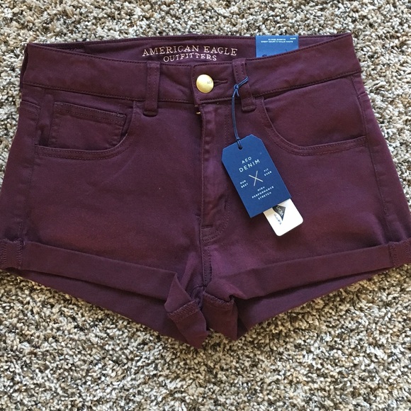 American Eagle Outfitters Pants - Maroon AEO denim shorts