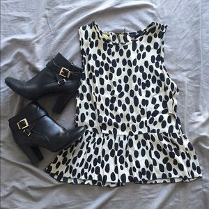 Peplum spot print tank