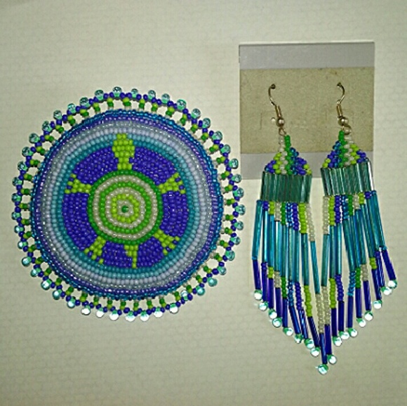 Authentic Native American barrette & earring set