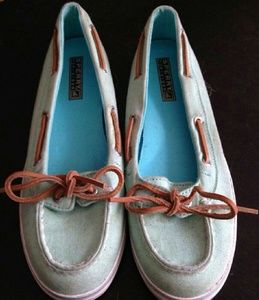 Sperry topsider aqua green 2 eye boat shoes flats