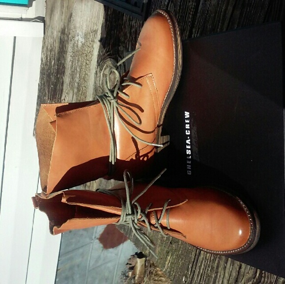 Tan leather ankle boots sz 5 1/2