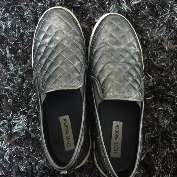 Silver slip ons
