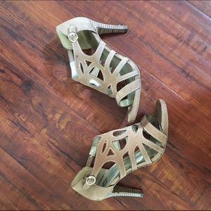 Anne Klein suede strappy heels