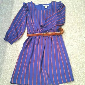Foever 21 short dress royal blue/orange striped