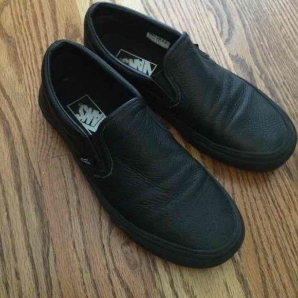 Black leather vans