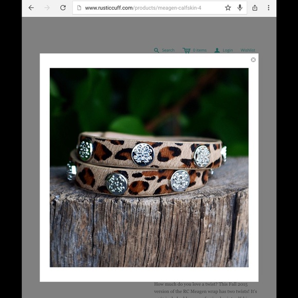 Cheetah wrap rustic cuff.
