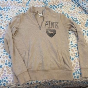 PINK VS quarter zip crew neck