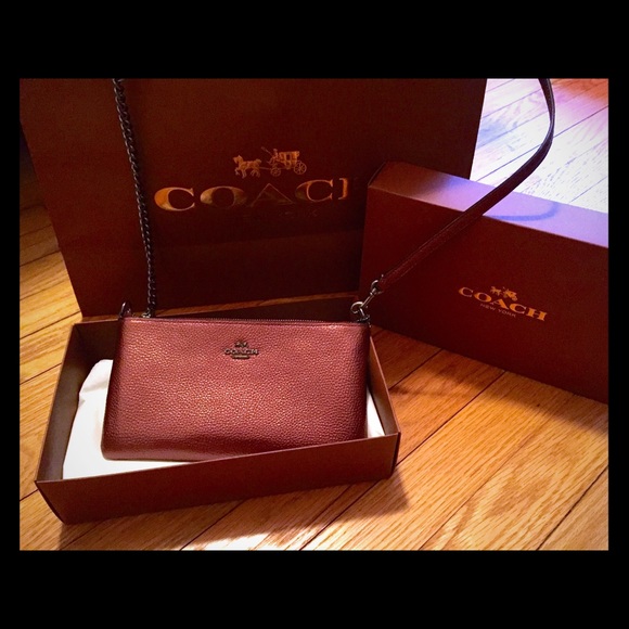 Purple/Black sparkly cross body coach bag