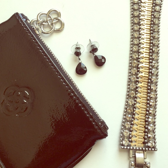 Black Faceted Earrings