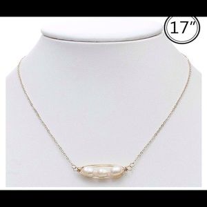 Beautiful Pearl  Bar Necklace