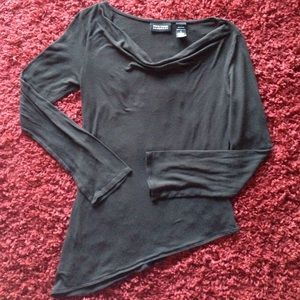 New York & Company draped neck, asymmetrical shirt