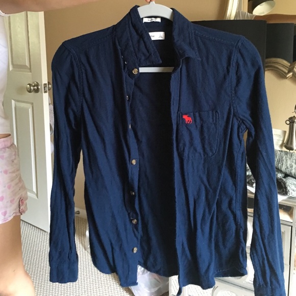 Blue Button Down Collared Abercrombie Kids Shirt