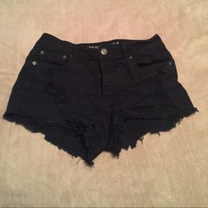 Destroyed jean shorts