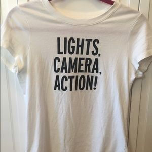 Kate spade " lights camera action" tee shirt
