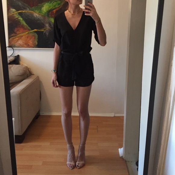 Sexy Black Jumpsuit with 3/4 Sleeves