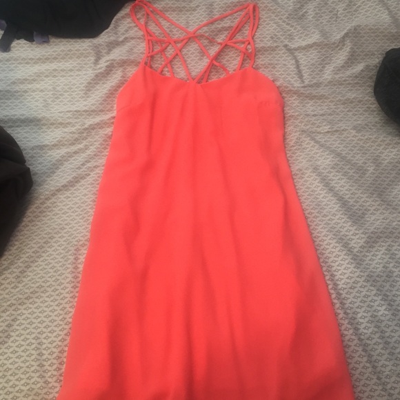 Neon orange/coral dress